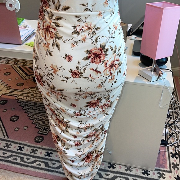 Ruched Flower Print Dress Designed by Windsor - Picture 10 of 12